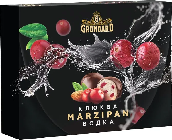 №1 TM Grondard       (10186) Конфеты глазированные Марципановые Клюква и Водка, 98г  в Обнинске