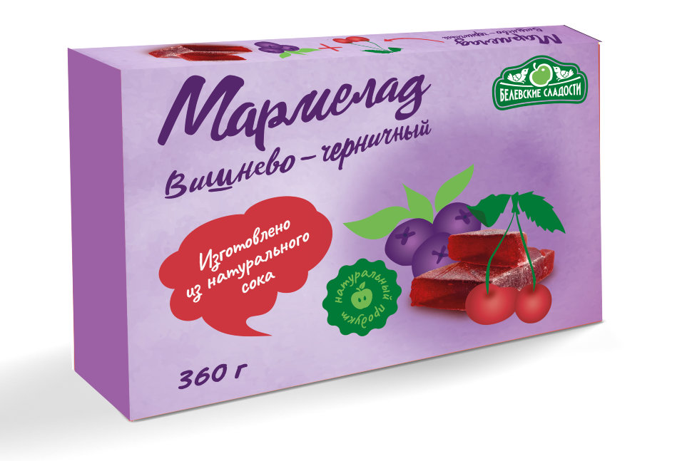  Мармелад  "Вишнево-черничный" белевский 360г   в Обнинске