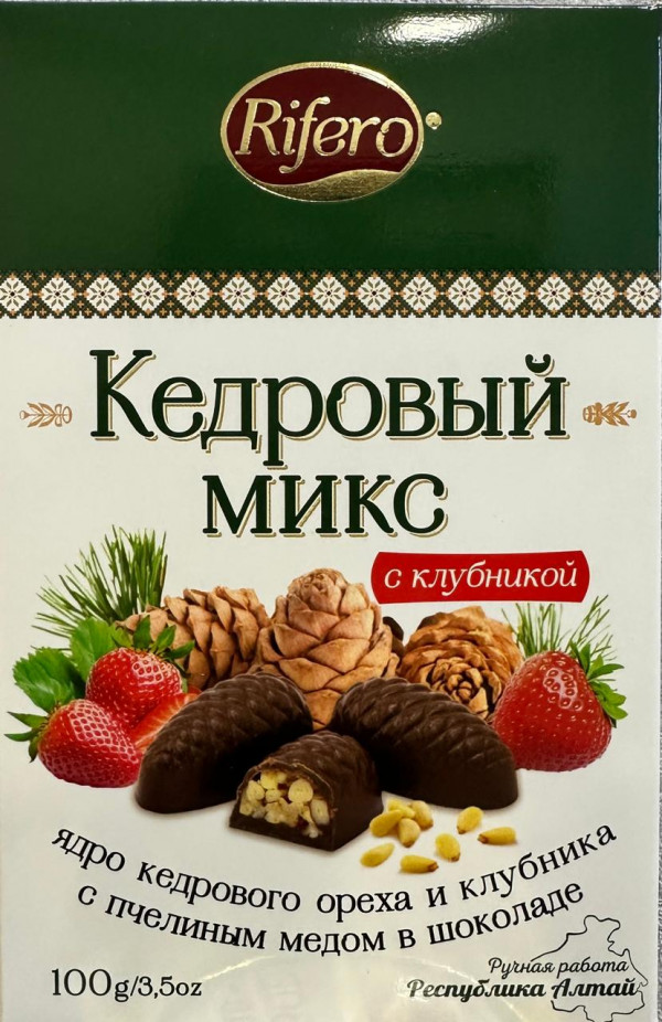 №1 Риф и ко Конфеты "Кедровый микс КЛУБНИКА" 100г     в Обнинске