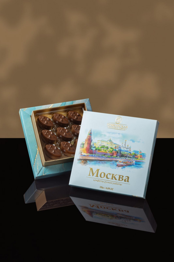 №1 Пушкинская фабрика Конфеты Миндаль (Москва), 115г(голубая коробка) в Обнинске