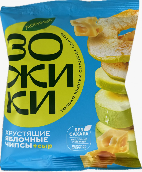 №1 Зожики Яблочные чипсы с сыром, 25г  в Обнинске