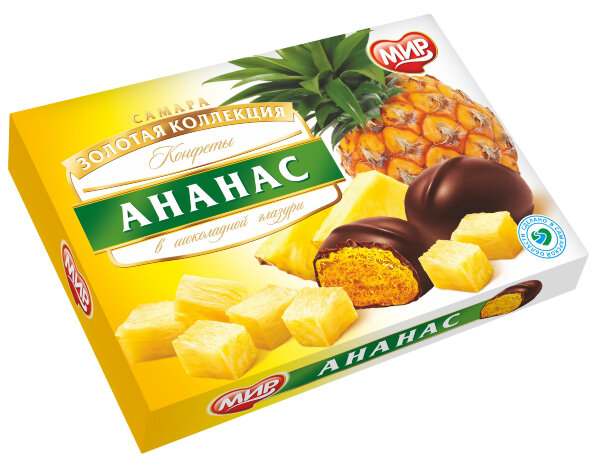 №2 КФ МИР Ананас в шоколадной глазури 160г в Обнинске